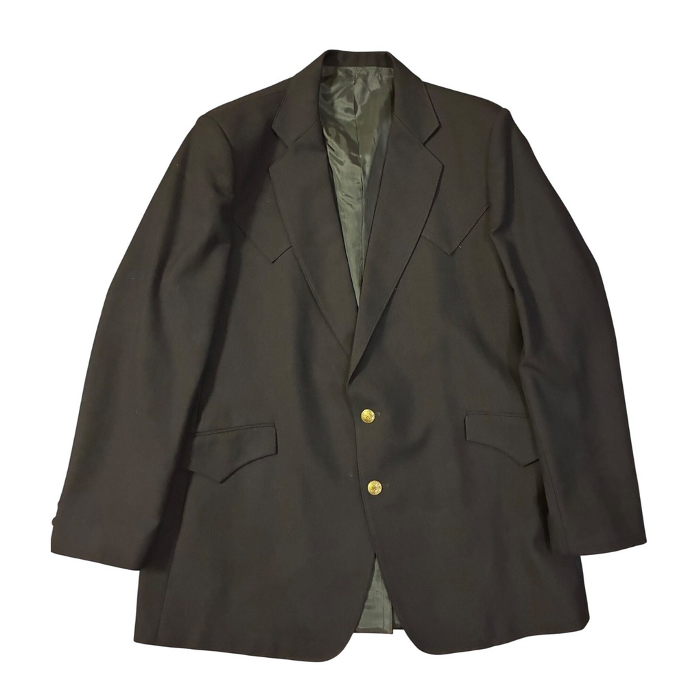 Mesquite‎ Niver Western Wear Mens Navy Blue Wool Blend Western Blazer Jacket 44L
